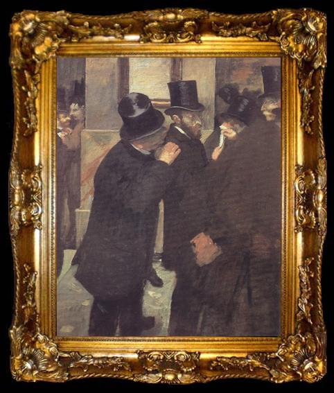 framed  Edgar Degas Portrait at the Stock Exchange (nn020, ta009-2